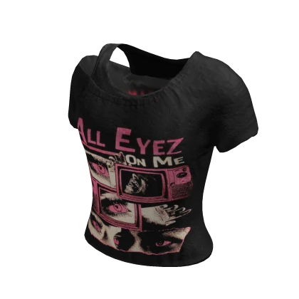 Pink Alt Printed Grunge Black Off Shoulder Shirt | Roblox