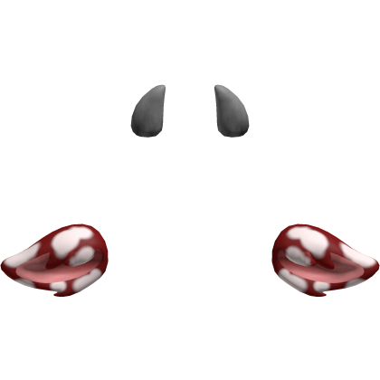Furry Mushroom Cow Ears & Horns | Red & White Roblox item