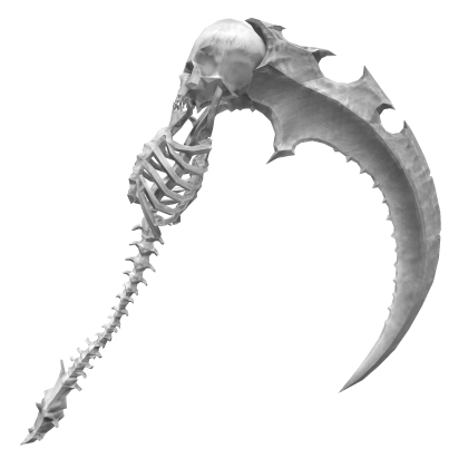 White Horror Bone Skeleton Scythe Roblox item