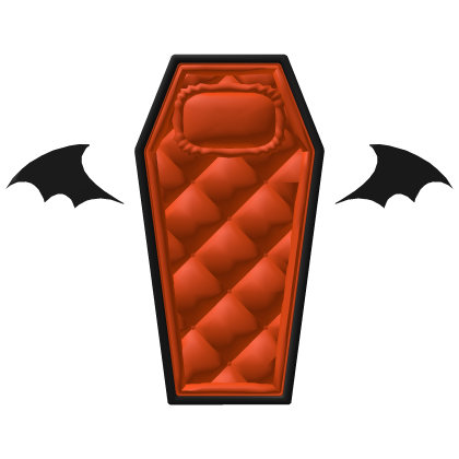 Bat Goth Vampire Doll Coffin Bed - Black Orange Roblox item