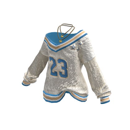 Y2K Varsity Jersey Sweater (White)