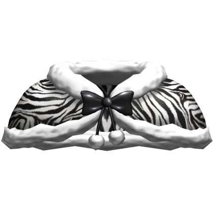 Zebra Gyaru Cape Bow Winter White Fur Harajuku Roblox item