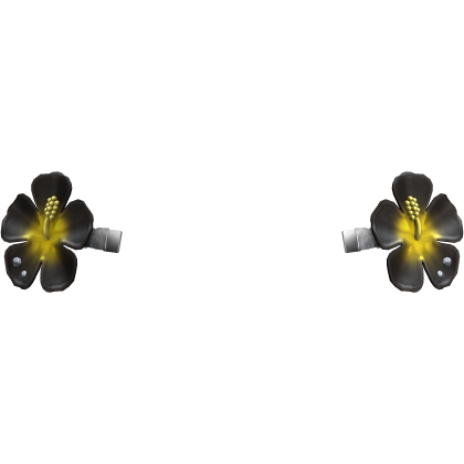 Summer Tropical Hibiscus Flower Hair Clips Black Roblox item