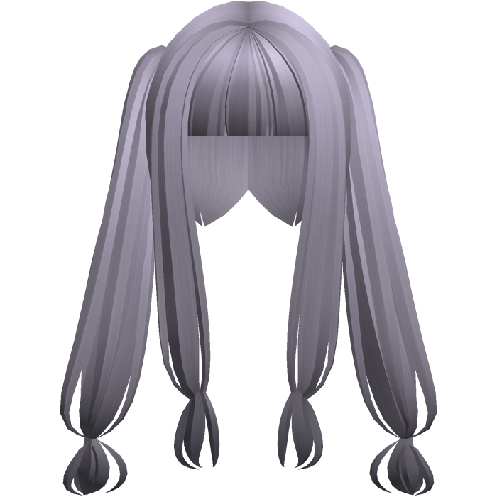 kawaii japanese straight pigtails lavender gray