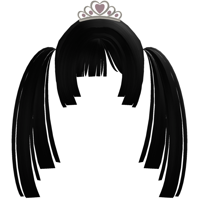black double yandere tiara pigtails