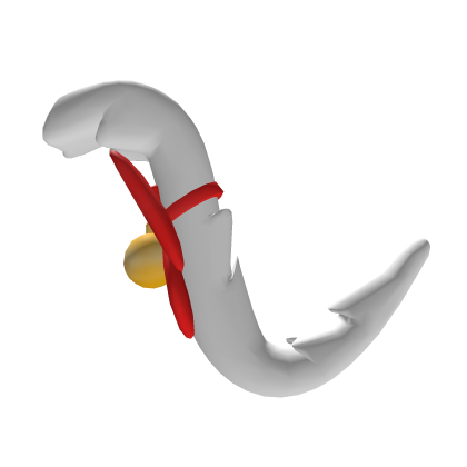 White Cat Tail With Ribbon and bell