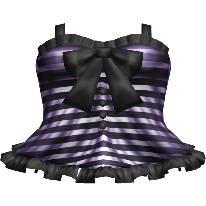 gothic striped ruffle dress in purple Roblox item