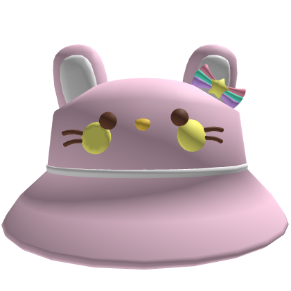Pink White Easter Bunny Bucket Hat Roblox item