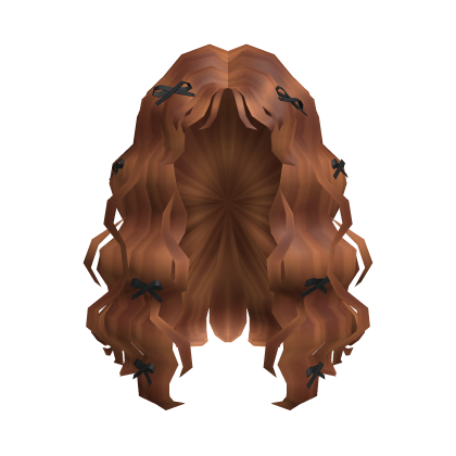 Curly Red Hair with Cute Black Ribbons Roblox item