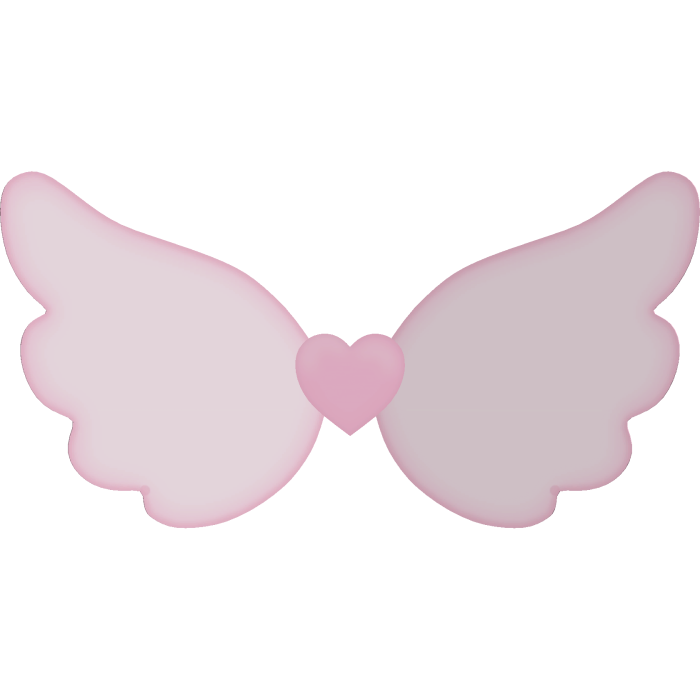 cute pink heart angel wings