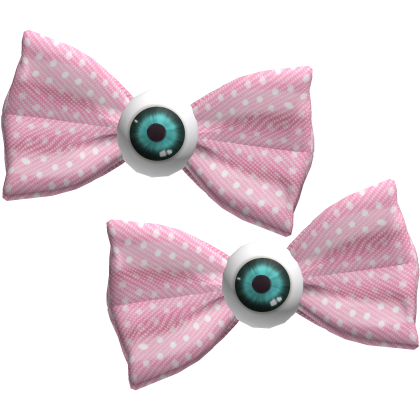 ꉂ┊creepy cute grotesque eyeball pink hair bows┊୨ৎ