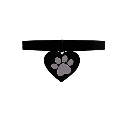 ♡ 1.0 light pink paw heart collar in black