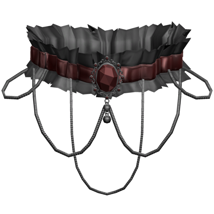 Dark Red Gothic Ruffle Choker