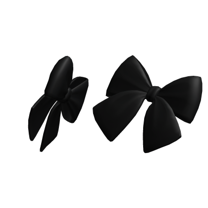 Cute Double Bows Black Hair Clips Adorable Ribbon Roblox item