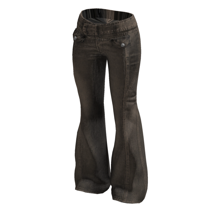 Washed Wide Leg Jeans (Dark Brown)