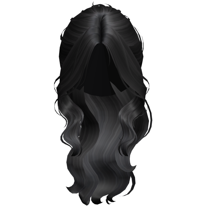 ♡ Wavy Flowy High Fashionable Ponytail in Black