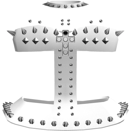 White cute emo studded cutout dress w/ cross