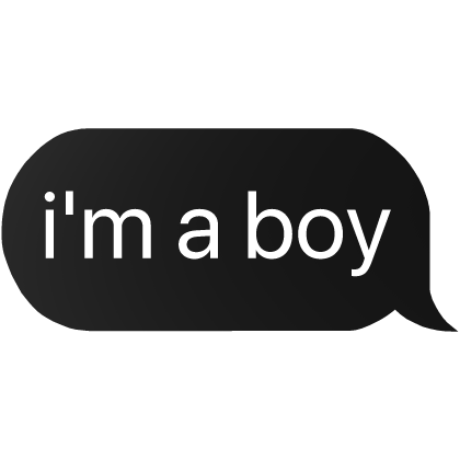 i'm a boy text Roblox item