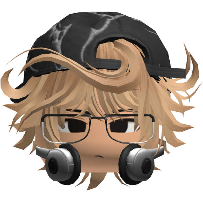 Grunge Moe Light Brown Wavy Hair /w Hat & Glasses