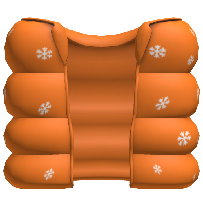 orange christmas puffer vest