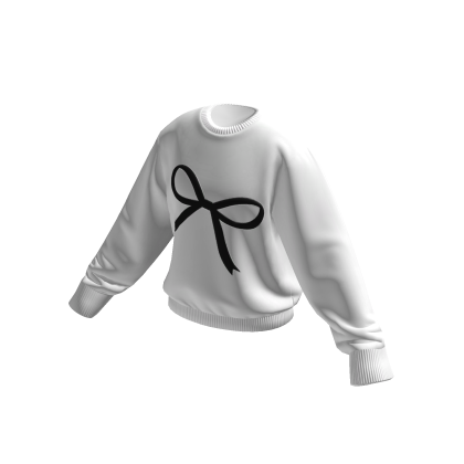 White/Black Ribbon Print Sweater thumbnail