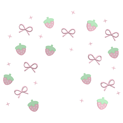 ♡ strawberry & bow aura (pink) Roblox item