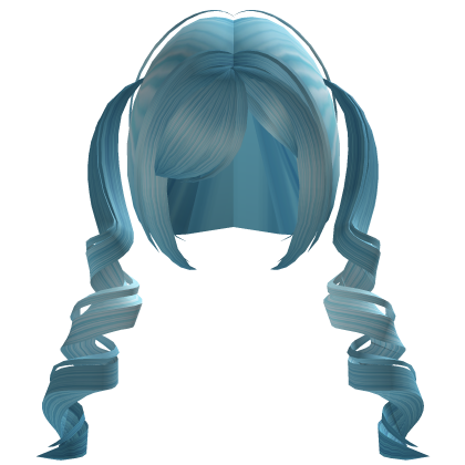 Soft Pigtail curls in Blue