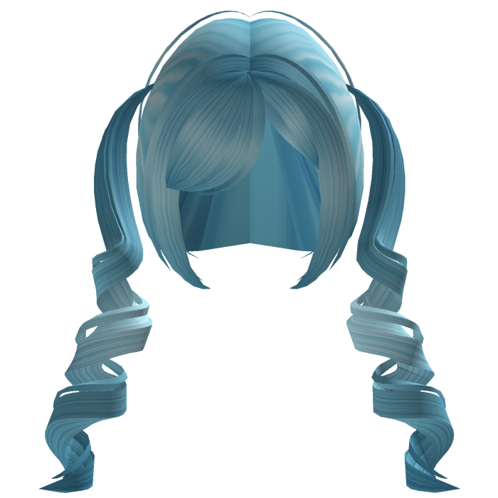 Soft Pigtail curls in Blue