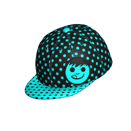 ♡ scene polka dot black cyan neff snapback cap