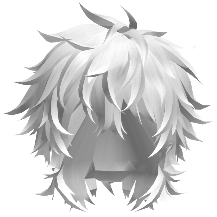 White Messy Spiky Anime Boy Hair