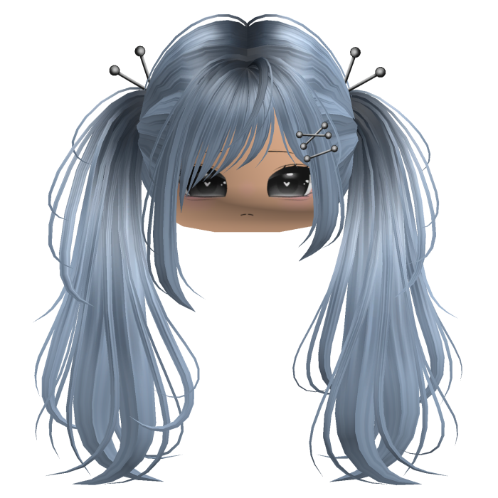 Sky Blue Y2K Emo Punk Pigtails w/ Pins