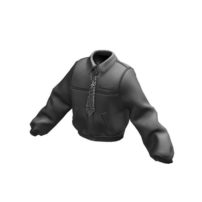 Charcoal Tie Detail Leather Jacket