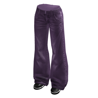Baggy Jeans with Faded Detail (Purple)