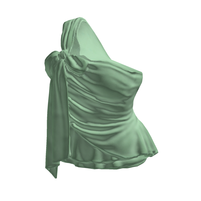 Draped Top with Bow and Ruffle Hem (Sage Green)
