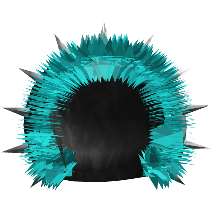 blue black fur hood with spikes moe emo vkei scene