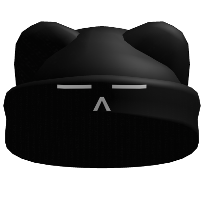 Black Sleepy Bear Ears Beanie 