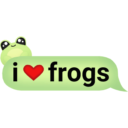 i heart frogs text