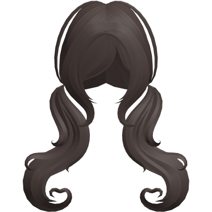 cutesy swirly soft wavy pigtails in brown Roblox item
