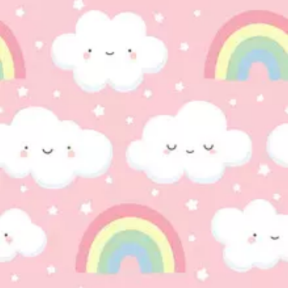 Cloud pattern, cute face cloud background, rainbow Roblox decal