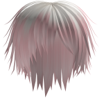 Messy Bangs 2 Tone Emo Hair Pink/White