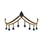 Elegant Gold Tiara With Navy Blue Gemstone