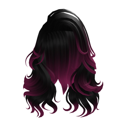 Black Magenta Pink Big Curly Long Mermaid Hair Roblox item