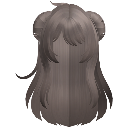 fluffy anime messy buns long hair ash brown