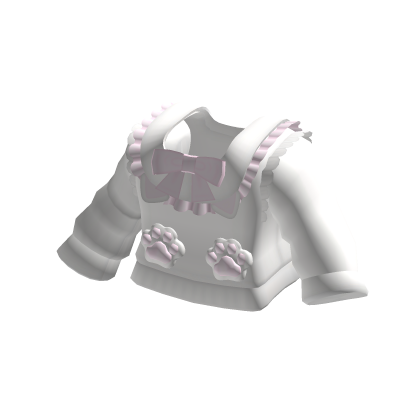 Cute Ruffled White & Pink Kitty Paw Sweater thumbnail