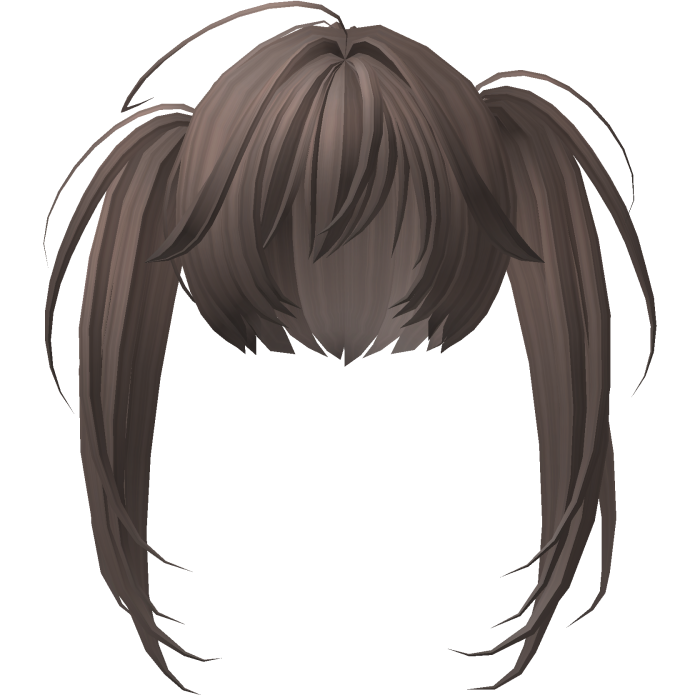 messy asymmetrical moe pigtails in brown