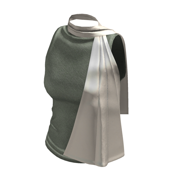 Matcha Chic Sleeveless Tank Top with Scarf
