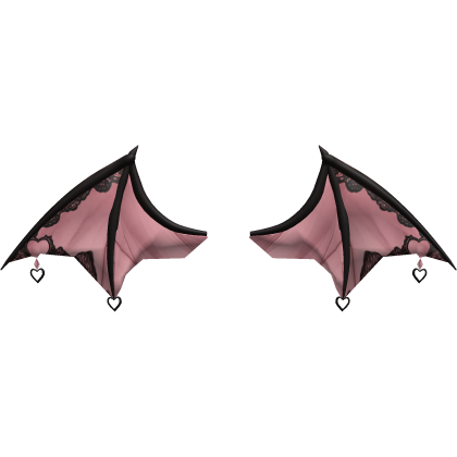 Black & Pink Gothic Demon Wings with Lace
