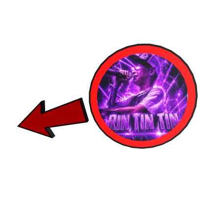 Rin Tin Tin pointing circle arrow meme Roblox item