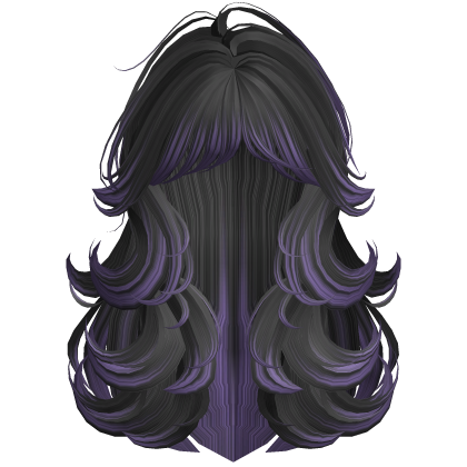 Wispy Fluffy Purple & Black Ombre Waved Hair