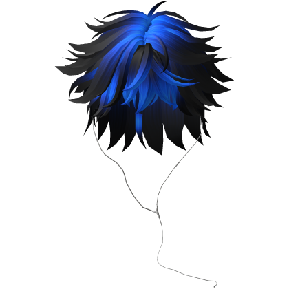 Y2K emo boy with headphones, blue black hair